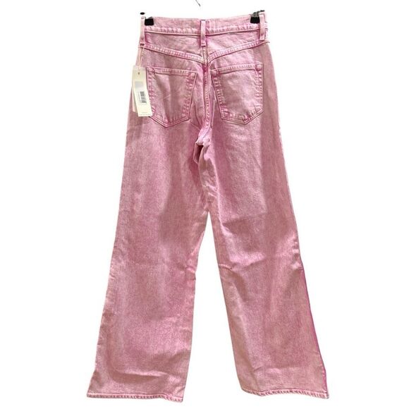 AMO Frida High Rise Wide Leg Jean In Peony Size 25 - Picture 7 of 7